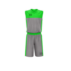 Ensemble d'uniformes de basketball pour hommes, jaune et gris, style sportif à col en V, séchage rapide, avec numéro 10 et impression de nom - Product Image 4