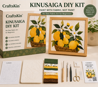 Kit de Arte Textil Kinusaiga, Kit de Manualidades sin Costuras para Principiantes, Decoración de Pared Hecha a Mano, Set de Regalo con Todos los Materiales Incluidos