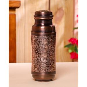 Thermos en cuivre au design vintage, bouteille d'eau portable de voyage avec couvercle - Product Image 1