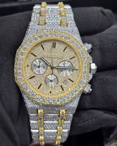 Montre mécanique de luxe en moissanite, diamant taille brillant VVS1, style mode, affaires, hip-hop, bracelet en alliage serti de pierres, édition limitée - Product Image 1