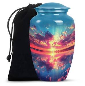 Urnas para Cenizas Humanas con Diseño de Atardecer sobre el Agua, Urnas Metálicas para Cenizas de Adultos, Urnas Funerarias Personalizadas para Cenizas de Mamá, Urna Conmemorativa - Product Image 6