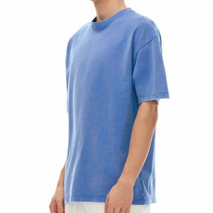 T-shirt personnalisé pour homme, coupe ample, couleur unie, manches courtes, col rond, jersey de coton, streetwear décontracté, coupe classique - Product Image 4