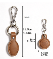 Étui de protection porte-clés pour traceur GPS anti-perte, support de traceur en cuir de vachette vintage avec mousqueton détachable pour le camping
