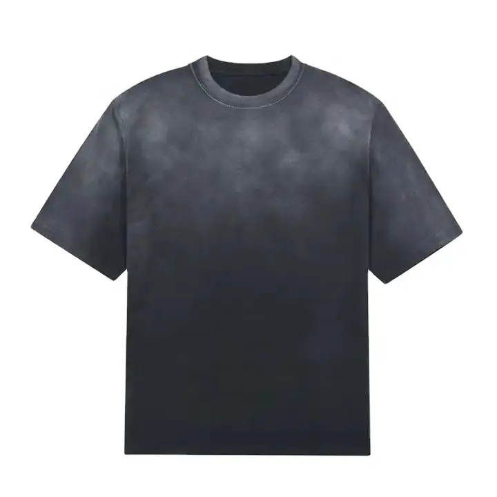 2024 Wholesale High Quality Heavyweight Gradient Vintage Wash Plain Women shirts Unisex Custom Logo Graphic T Shirt Oversize