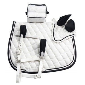 El juego de almohadilla de sillín de caballo de algodón personalizado inteligente incluye vendas de lana con velo Halter de nailon a juego para montar - Product Image 3