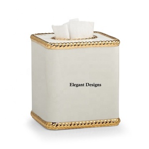 Boîte à mouchoirs en cuivre plaqué, pour fête et décor d'événements, boîte de mouchoirs martelée, forme carrée, économique - Product Image 2