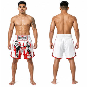Pantalones Cortos de Muay Thai de Alta Calidad, Talla Grande, Tejido de Punto, Transpirables, de Secado Rápido, Elásticos, Impermeables, Casuales, con Cintura Elástica, para MMA y Kick Boxing - Product Image 2