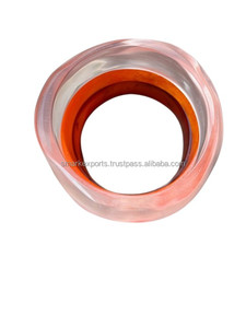 Conjunto de brazaletes de resina transparente rojo naranja transparente grueso pulseras de puño ancho llamativo accesorios de joyería de moda audaz para mujer - Product Image 5