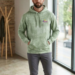 Sudaderas con capucha para hombre con lavado ácido, diseño descolorido a la moda, tela de mezcla de algodón, perfectas para un estilo urbano, atuendos casuales y uso diario. - Product Image 3