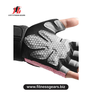 ถุงมือยกน้ำหนักครึ่งนิ้วหนัง PU JUST FITNESS GEARS - น้ำหนักเบา สายรัดข้อมือปรับได้ แห้งเร็ว สำหรับผู้ชาย ปั่นจักรยาน - Product Image 5