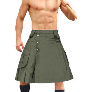 Kilt écossais utilitaire pour homme - Kilt hybride irlandais tactique plissé de 23 pouces de longueur avec poches - Product Image 1