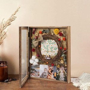 Aqdus Saleem Walnut Wood Floating <b>Frame</b> Shadowbox Photo Display Wall <b>Mount</b> Eco-friendly Handmade Durable Lightweight Premium - Product Image 3