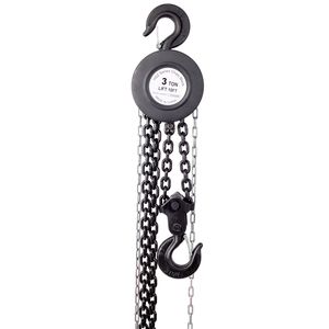 Palans à chaîne de 2 tonnes de capacité, 10 pieds, 2 crochets robustes, 4400 lb, palan à chaîne manuel, construction en acier noir, palan électrique robuste - Product Image 1