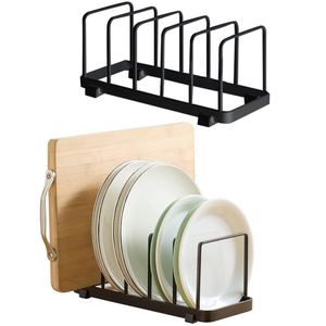 Premium Stainless Steel Plate <b>Rack</b> & Dish Stand Space-Saving <b>Kitchen</b> Storage Holder with 6 Sections Cabinet Organizer for Plates - Product Image 4