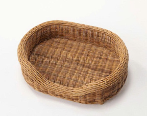 Round Pet Bed Thick Rim Rattan Cat Bed Cozy Deep Pet Basket with Soft Cushion Comfortable Pet Sleeping Bed Indoor Pet Furniture - Product Image 6