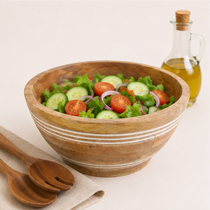 Eco-Friendly Mango Wood Serving <b>Bowl</b> <b>Large</b> Handcrafted Wooden Salad <b>Bowl</b> for Kitchen & Dining Table Home Decoration - Product Image 6