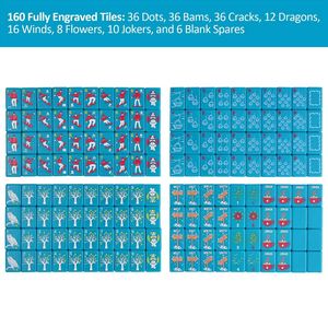 Premium Teal Blue American <b>Mahjong</b> <b>Set</b> Unique Engraved Ski Winter Tiles Professional Custom <b>Mahjong</b> Game <b>Set</b> - Product Image 4