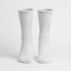 Chaussettes de course respirantes North Approach Crew Socks blanches pour adultes, saison estivale - Product Image 1