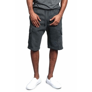High Quality High Street Gym Quick Dry Cotton Cargo Shorts for Men-Breathable Fleece Comfort Elastic Waistband Long Drawstring - Product Image 2