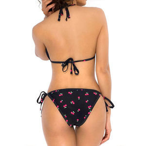 Vente en gros de maillots de bain sexy pour femmes, deux pièces, couleur unie, style halter, pour la plage - Product Image 2