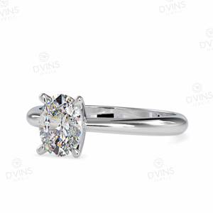 Anillo de Compromiso Clásico con Diamante VVS Ovalado de 2.5 Quilates Cultivado en Laboratorio, Engaste de Garras, Oro Sólido de 14k, Regalo para Fiesta o Boda, Certificado IGI - Product Image 2