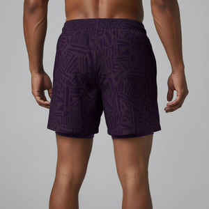 Custom <b>Mens</b> 2 in 1 Double Layer <b>Short</b> Breathable Micro Mesh Outer Layer <b>Compression</b> Tight Inner Layer Sports <b>Shorts</b> - Product Image 2