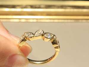 Unique Lab Grown 0.15CT Each Pear Cut Diamond 6 Stone <b>Ring</b> For Unisex 14K Solid Gold Party Proposal Gift For Girlfriend - Product Image 4