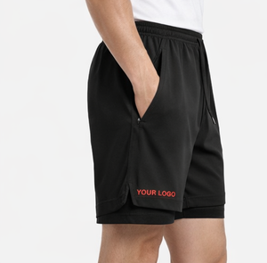 Custom Logo 2 In 1 Training <b>Shorts</b> <b>Men's</b> Layered Gym <b>Shorts</b> <b>Compression</b> Liner Running <b>Shorts</b> For <b>Men</b> 2026 - Product Image 3