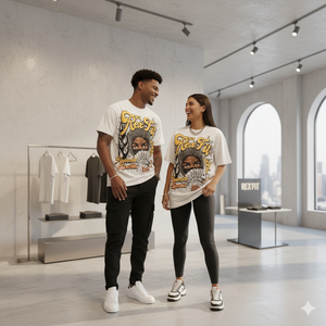 Camiseta gráfica negra para hombre de alta calidad, 100% algodón, corte holgado, impresión DTG, estilo cropped y boxy. - Product Image 4