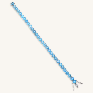 Pulsera de Topacio Azul en Plata de Ley 92.5 KLSB-20644 - Product Image 2