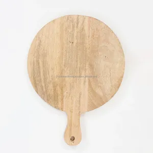 Eco Chef Gourmet ardoise fine en bois de manguier avec finition naturelle, planche à découper de forme ronde pour la cuisine et les légumes - Product Image 4