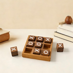 Juego de Tres en Raya de Madera Hecho a Mano Personalizado |   Decoración Moderna para el Hogar y Set de Juegos de Viaje - Product Image 2