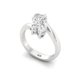 Bague de luxe en argent 925 et plaqué or 10 carats avec diamant CVD taille cœur éternel pour femme, idéale pour mariage et anniversaire - Product Image 4