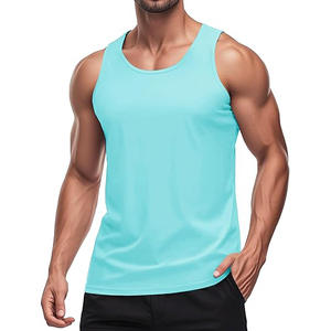 men gym muscle vest cotton spandex <b>sleeveless</b> workout stretch breathable tank <b>top</b> - Product Image 1