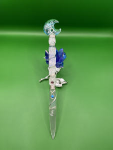 Varita en espiral de selenita envuelta en alambre de oro hecho a mano Aqva Opalite Moon pulido Reiki curación Magic Crystal Stick Feng Shui mascota - Product Image 5