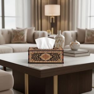 Vintage Wood Portable <b>Tissue</b> Box Cover & Napkin Holder with Hand-Painted Floral Design for Home and Car Decor - Product Image 2