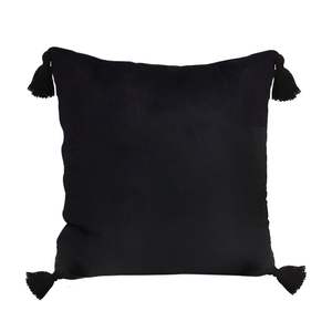 45cm Black Vintage Butterfly Velvet Square <b>Throw</b> <b>Pillow</b> with Tassels Decorative Cushion for Sofa Bed and Living Room Decor - Product Image 2