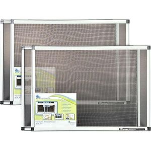 Zanzariera Fenestrelle a 2 Vie Regolabile Orizzontale Espandibile, in Fibra di Vetro Ignifuga, Confezione da 2 per Porte e Finestre - Product Image 1