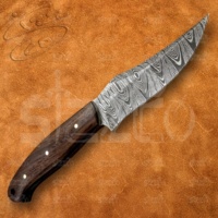 Couteau de chasse OEM en acier Damas fait main, lame pleine longueur, manche en bois, couteau de camping Skinner, cadeau idéal, vente en gros