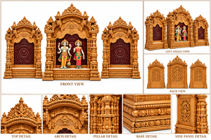 Mandir Swaminarayan de madera tallada a mano, para salas de Satsang, Mandir comunitario de madera de teca Grand Lakshmi Narayan, Templo de madera, Reino Unido - Product Image 5