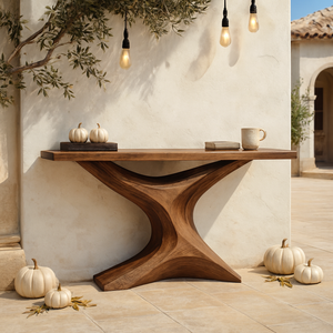 Handmade Modern <b>Side</b> <b>Table</b> Unique <b>Wooden</b> Console <b>Table</b> for Entryway Dining or Hotel Rustic Home Decor - Product Image 5