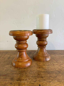 Ensemble de porte-bougies en bois, faits à la main, écologiques, vintage, classiques, en bois poli, support de bougie de table, décoration intérieure indienne - Product Image 5