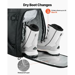 Bolsa para Botas de Esquí de 55L, Exterior Impermeable, Base Resistente, Mochila de Oxford 1680D para Hombres y Mujeres, para Viajar con Botas de Snowboard - Product Image 5