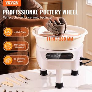 Macchina per la formatura di ceramiche a ruota elettrica da 11 pollici 450W arte artigianale in ceramica bianca ruota LCD Touch Screen 3 gambe di supporto dirette - Product Image 2