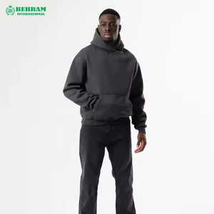 Sudadera con capucha de alta calidad, 400 g/m², 100 % algodón, sin cordones, con hombros caídos, estilo holgado, ecológica. - Product Image 4