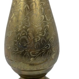 Modern Handmade Brass Flower <b>Vase</b> with Flower Motif Eco-Friendly Wide Mouth for Living Room Table Entryway Hall Decor - Product Image 3