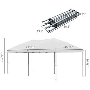 10x19 off White Pop up <b>Canopy</b> Heavy Duty Party <b>Tent</b> with Easy Steels Adjustable Height for Patio Backyard Garden Use - Product Image 3