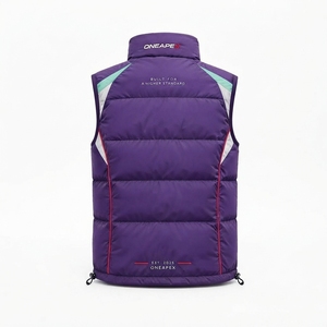 <b>Men's</b> <b>Purple</b> Puffer Jacket Lightweight Quilted Stand Collar Zip Up Winter Jacket Casual Outdoor Streetwear Custom Apparel - Product Image 3