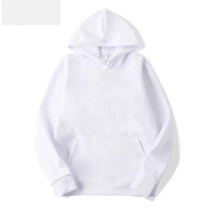 Sudadera con Capucha Blanca Unisex, Corte Regular, Mezcla de Poliéster/Algodón, Felpa Francesa, Ecológica, Diseño Vintage Informal con Bolsillos, Otoño - Product Image 1