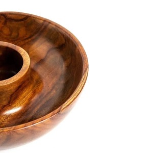 Wooden Serving <b>Platter</b> With Dip Cup Rustic Reusable Tableware For Chips And Dip - Product Image 3